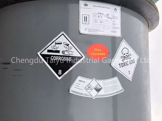 Fornecimento de Fábrica Gás Industrial Grau Industrial 99,9% Gás de Dióxido de Enxofre Gás So2 para o Mercado da Rússia